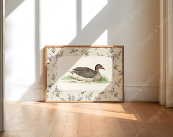 Vintage Goose Art Print | Cottagecore Farmhouse Decor (Digital Download)