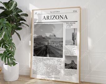 Arizona Newspaper Art Print | Grand Canyon State (Digital Download)