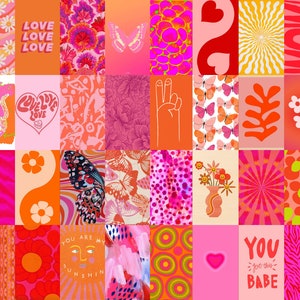 Funky Pink Wall Collage Kit | Digital Download | 75 images