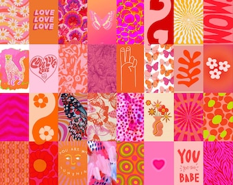 Funky Pink Wall Collage Kit | Digital Download | 75 images
