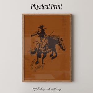 Physical Poster | Bucking Bronco Art Print | Western Art | Western Home Decor | Illustration Print | Cowboy Wall Art | Retro Art Print |