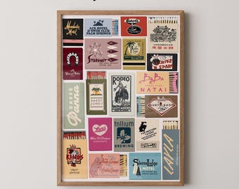 Konsttryck med Matchbook | Barvagnsdekor i modern stil från mitten av århundradet