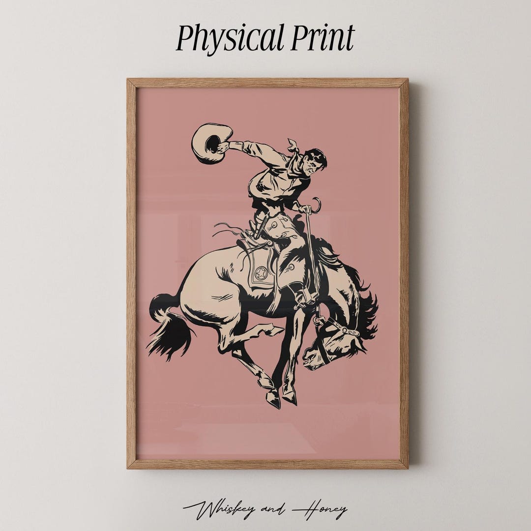 Rodeo Cowboy Art Print | Western Gallery Wall Decor - Etsy