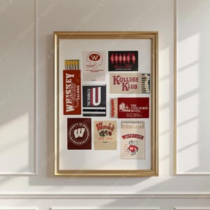 Digitaler Download | Universität Wisconsin Streichholzbriefchen Kunstdruck | Madison Wisconsin Poster | Streichholzbriefchen | Wisconsin Kunst