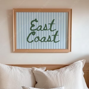 Digital Download | East Coast Art Print | Coastal Wall Art | Stripped Poster | Blue Art | Coastal Home Decor | East Coast Decor | Beachy Art