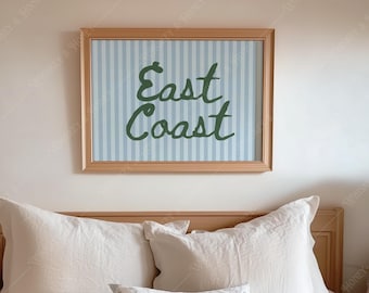 East Coast Striped Wall Art | Coastal Home Decor (Digital Download)