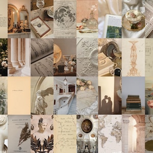 Digital Download Light Academia Collage Kit | 75 Printable Photos | Light Academia Aesthetic | Printable Art | Wall Collage | Collage Kit
