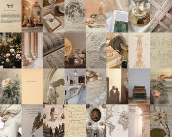 Light Academia Aesthetic Collage Kit | 75 Printable Photos (Digital Download)