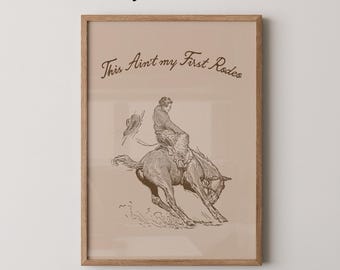 Cowboy Rodeo Art Print | Western Vintage Decor