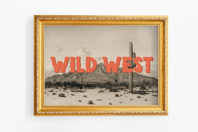 Vintage Wild West Art Print | Western Cowboy Poster (Digital Download) image 4