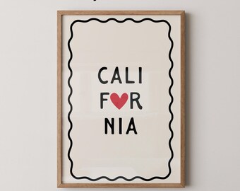 California Art Print | Mid-Century Modern Travel Poster
