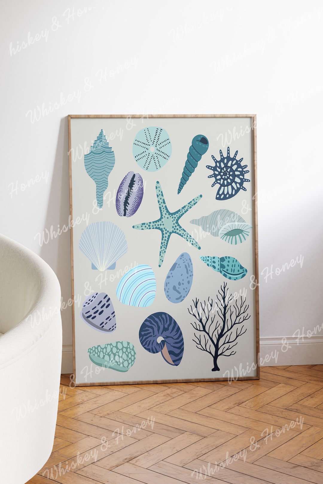Digital Download | Seashells Art Print | Printable Art | Coastal Art ...