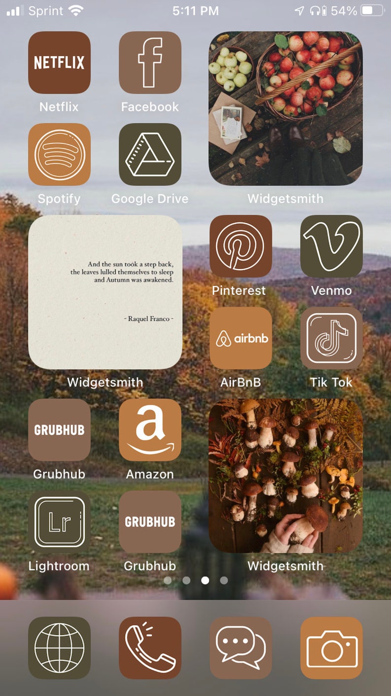 Fall Cottage Core Aesthetic IOS 14 Pack image 5