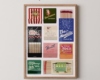 San Francisco Matchbook Art Print | Vintage California Collage