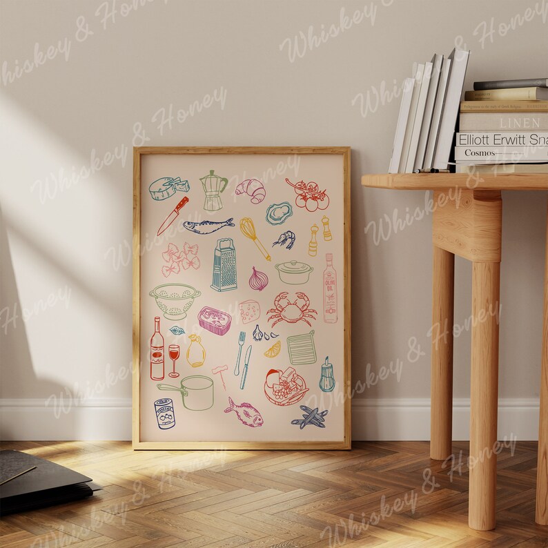 Kitchen Food Art Print | Trendy Ingredients Illustration (Digital Download) image 2