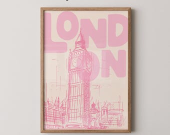 London Art Print | Big Ben Sketch Poster