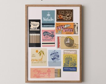 Vintage Fort Myers Matchbook konsttryck | Retro affisch i Florida