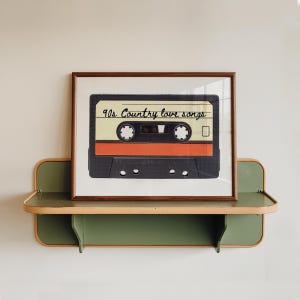 Digitale download | Jaren 90 Country Love Songs Art Print | Vintage kunst | Cassetteposter | Vintage plattelandskunst | Westerse kunst | Kunst barwagen