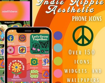 Indie Hippie Aesthetic IOS 14 Icons Pack | Android and Iphone icons