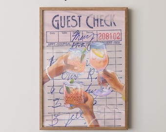 Cocktailkunstafdruk | Proost gastencheque, barwagendecor
