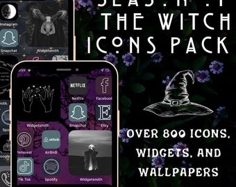 Witch iPhone App Icons | IOS Covers, Widgets & Wallpapers (Digital Download