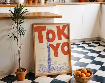 Tokyo Travel Poster | Minimalist Skyline Art (Digital Download)