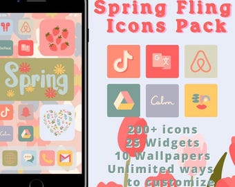 Hand-Drawn Spring Fling Phone Icons Pack | Pastel App Covers (Digital Download)