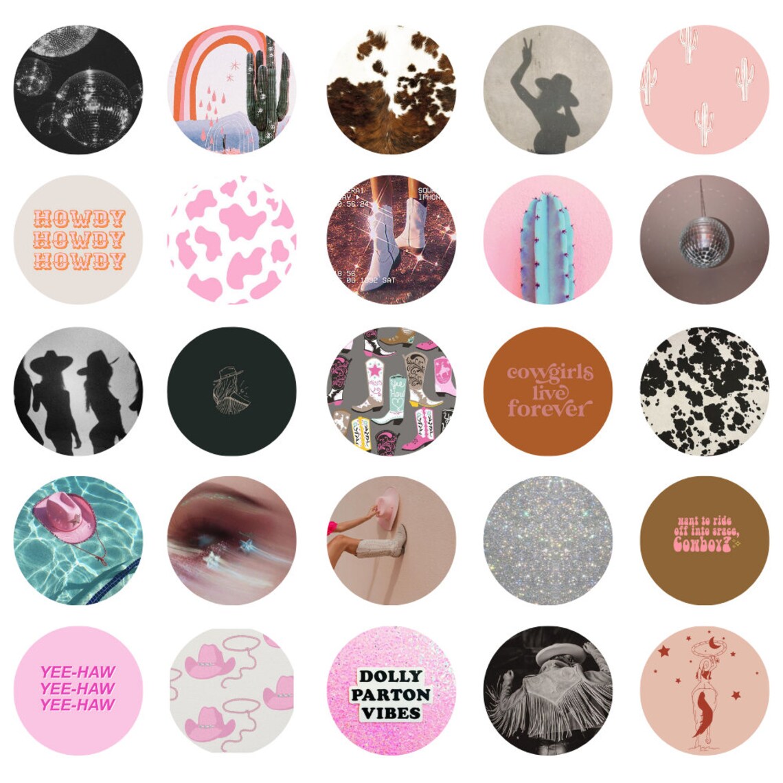 Disco Cowgirl Aesthetic Instagram Highlight Covers Digital - Etsy