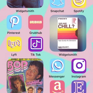 80s Aesthetic App Icons: IOS 14, Wallpapers (Digital Download) image 4