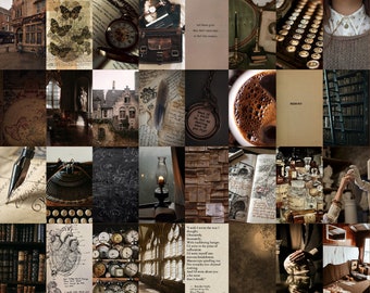 Dark Academia Collage Kit | Printable Aesthetic Wall Art (Digital Download)