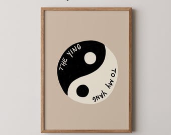 Ying Yang Art Print | Trendy Retro Wall Decor