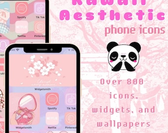 Kawaii Aesthetic App Icons Pack | IOS & Android (Digital Download)