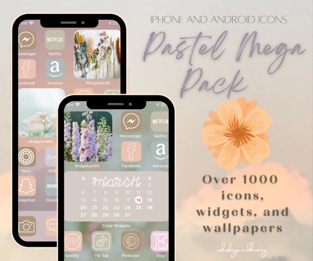 Pastel Spring Aesthetic Phone Icons Pack iPhone IOS14 und Android Icons ...