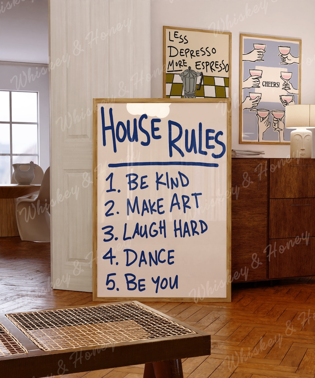 Digital Download House Rules Art Print Printable Art Trendy Art Print