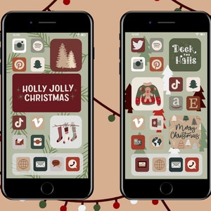 Hand-drawn Deck the Hall Phone Icons Pack iPhone and Android - Etsy
