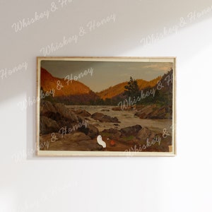 Descarga digital / Impresión artística de fantasmas de fogata / Arte mural otoñal / Impresión artística de fantasmas / Arte de Halloween / Decoración del hogar de Halloween / Arte mural otoñal