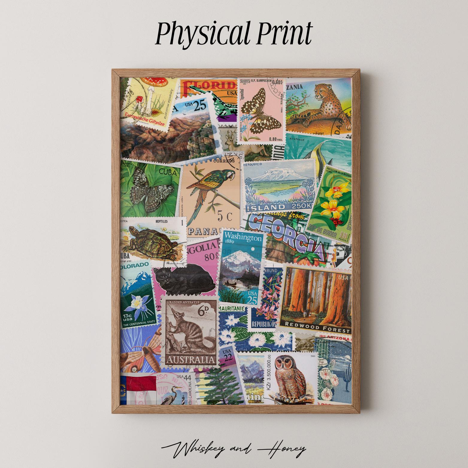 ヴィンテージスタンプアートプリント | ミッドセンチュリーモダン