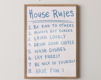 House Rules Art Print | Trendy Home Decor (Physical Print)