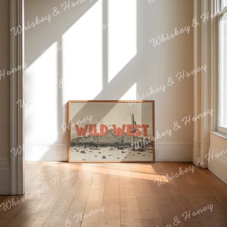 Vintage Wild West Art Print | Western Cowboy Poster (Digital Download) image 3
