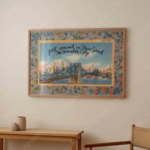 Téléchargement numérique | Je viens d'arriver à New York | postale vintage | affiche de New York | Art rétro | Art tendance | vintage New York