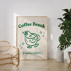 Coffee Break Art Print | Retro Cafe Poster (Digital Download)