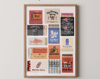 Vintage San Diego Matchbook Art Print | California Wall Art