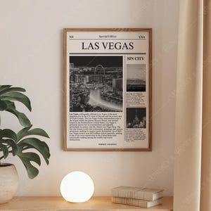Descarga digital / Póster de la ciudad de Las Vegas / Arte mural de viajes / Póster de periódico / Arte minimalista / Póster estatal / Arte de Las Vegas / Póster de Nevada