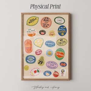 Vintage Obst Aufkleber Kunstdruck | Küche-Wand-Dekor