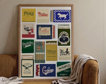 Philadelphia Streichholzbrief Kunstdruck | Philly Collage (Digitaler Download)