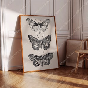 Vintage Butterfly Art Print | Ilustracja Cottagecore (Pobranie cyfrowe)
