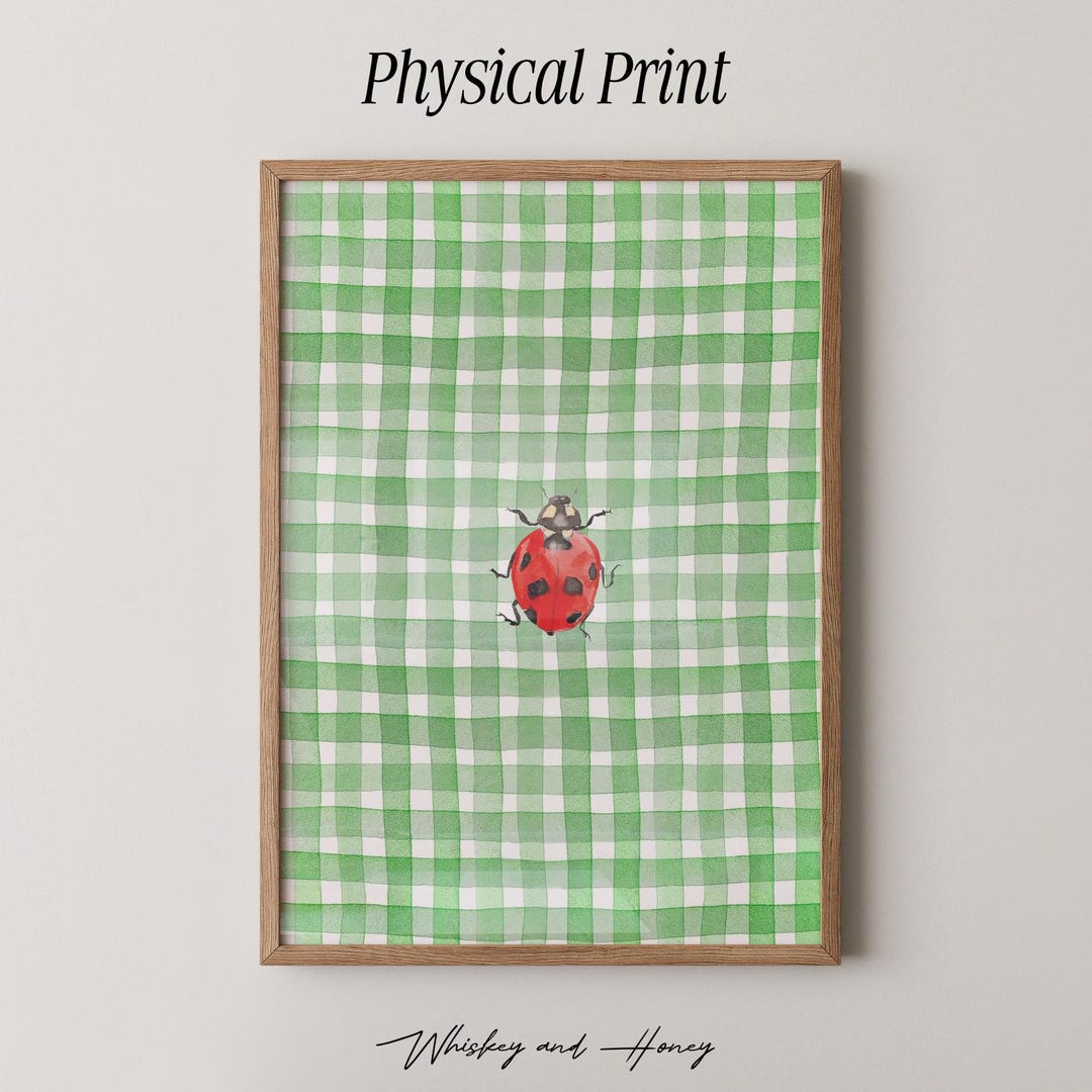 Physical Poster | Lady Bug Poster | Cute Wall Art | Watercolor Art ...