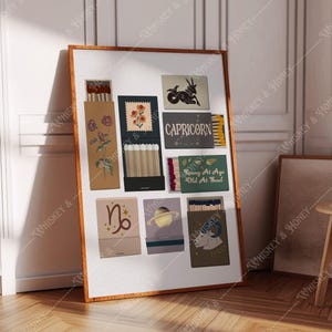 Digital Download | Capricorn Matchbooks Art Print | Capricorn Wall Art | Zodiac Art | Matchbook Collage | Capricorn Poster | Trendy Art