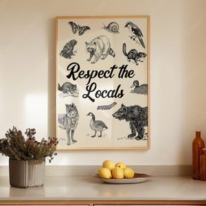 Descarga digital / Impresión artística "Respeto a los lugareños" / Impresión artística "Vida silvestre" / Póster de exteriores / Ideas de arte de galería / Póster de animales / Arte vintage