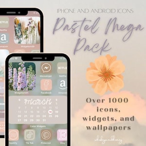 Pastel Spring Aesthetic Phone Icons Pack | Iphone IOS14 and Android Icons